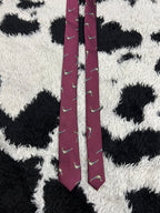 Narrow Embroidered Pheasants Tie