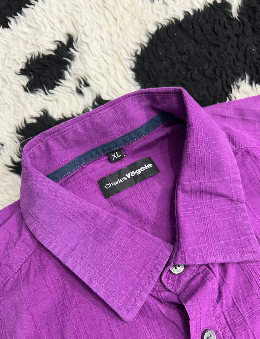Charles Vögele Purple Half-Sleeve Buttonup