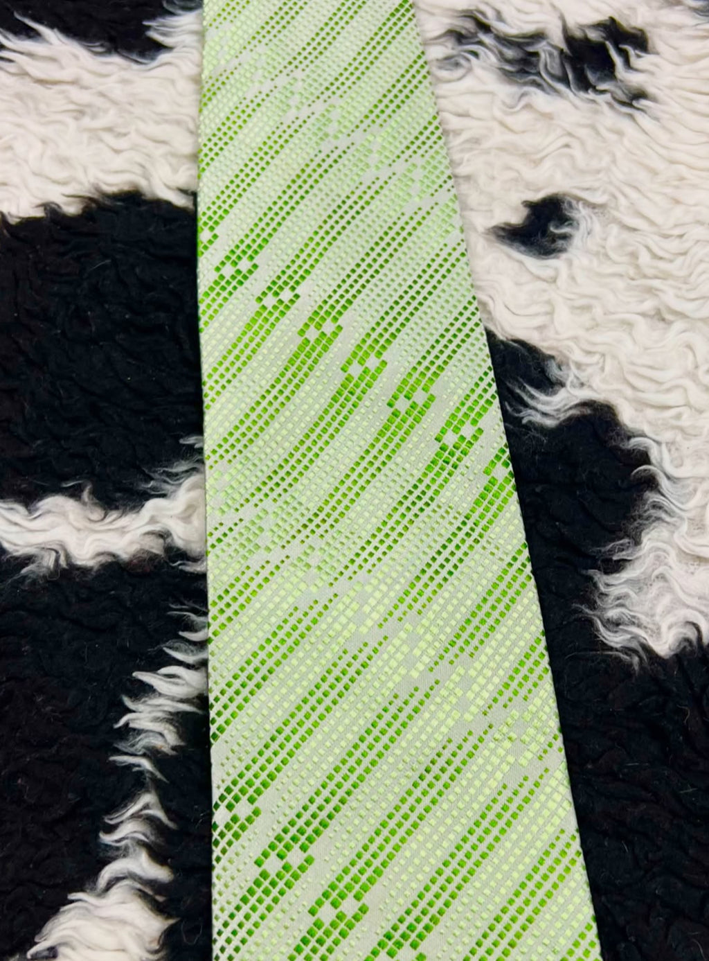 Double TWO Green Embroidered Tie