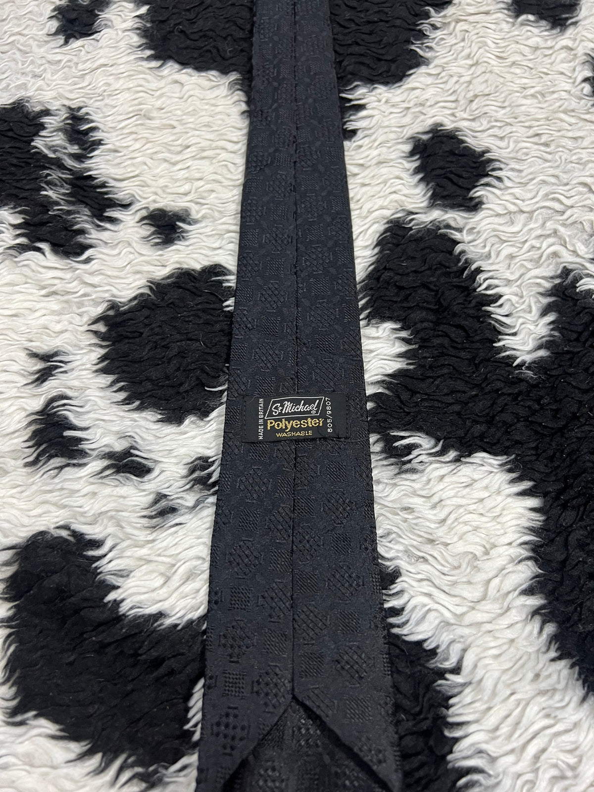 St. Micheal Embroidered Black Tie