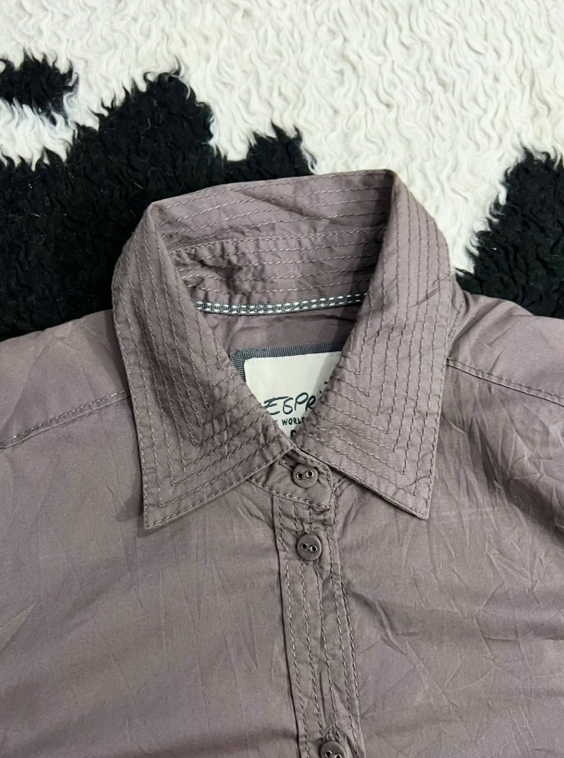 E-Spirit Brown Fitted Women's Buttonup