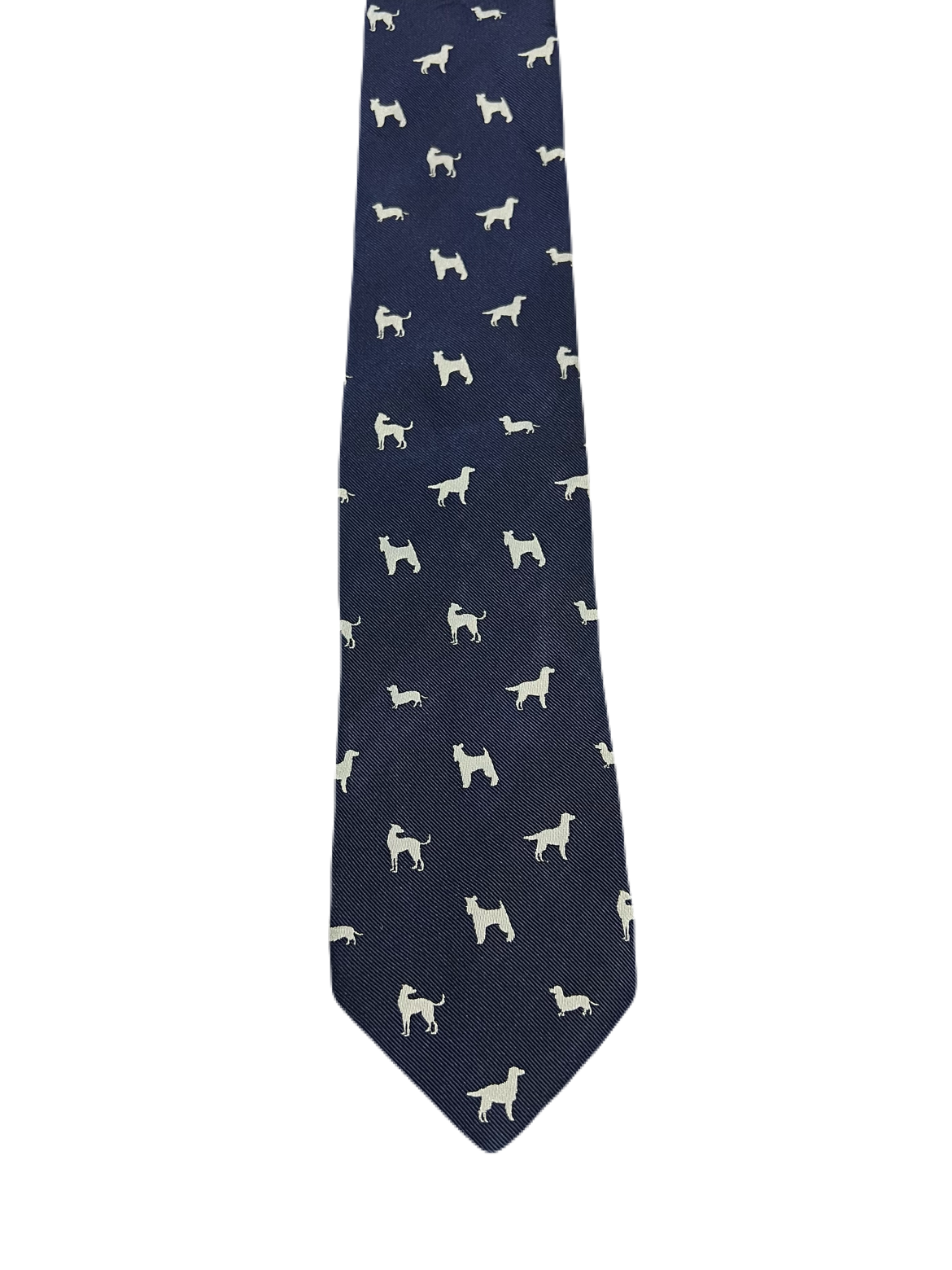 Dogs Embroidered Narrow Tie