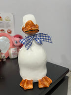 Vintage Goose in Bow Ceramic Statue