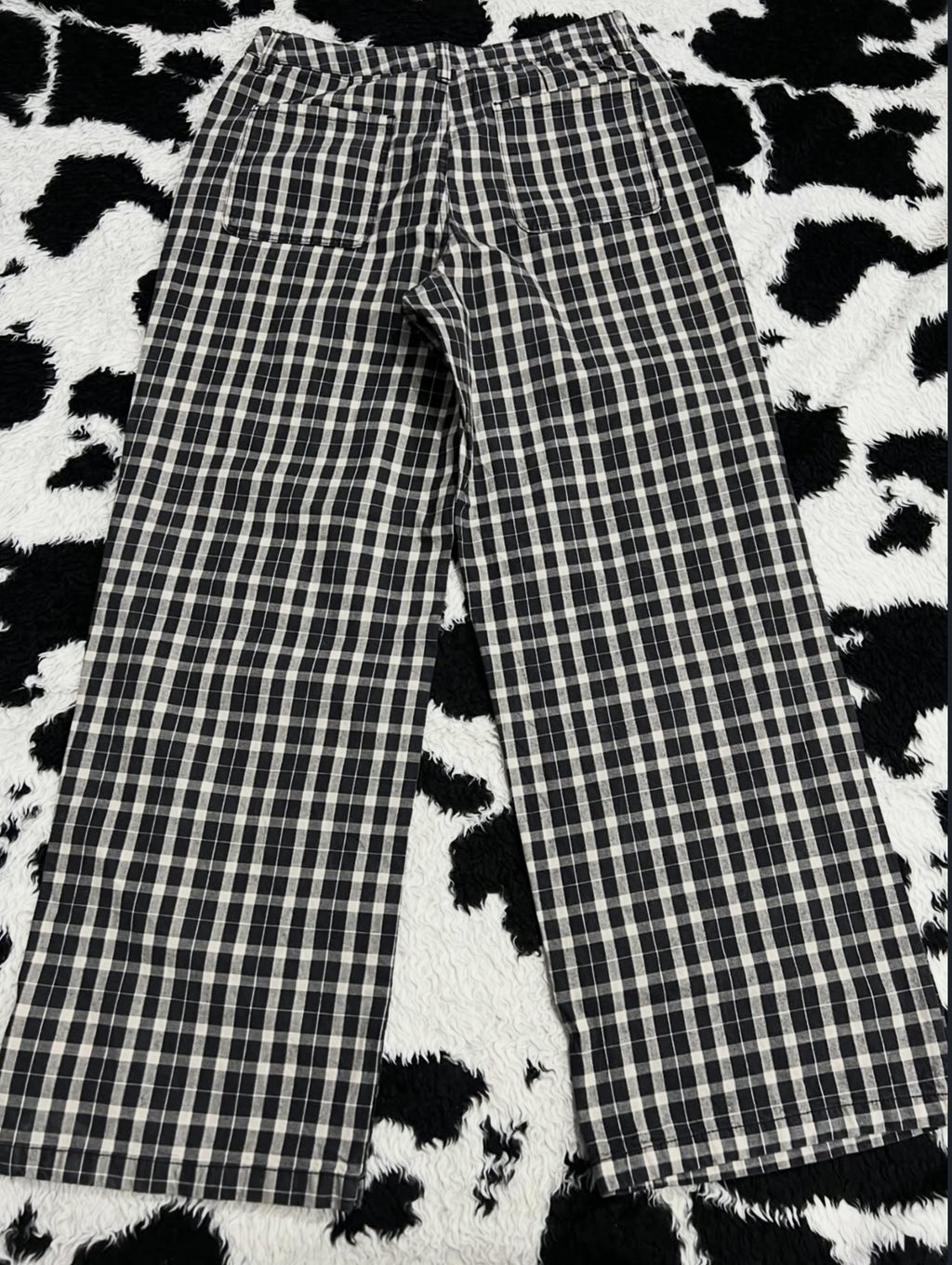 Checkered Baggy Black Pants (Waist 32)