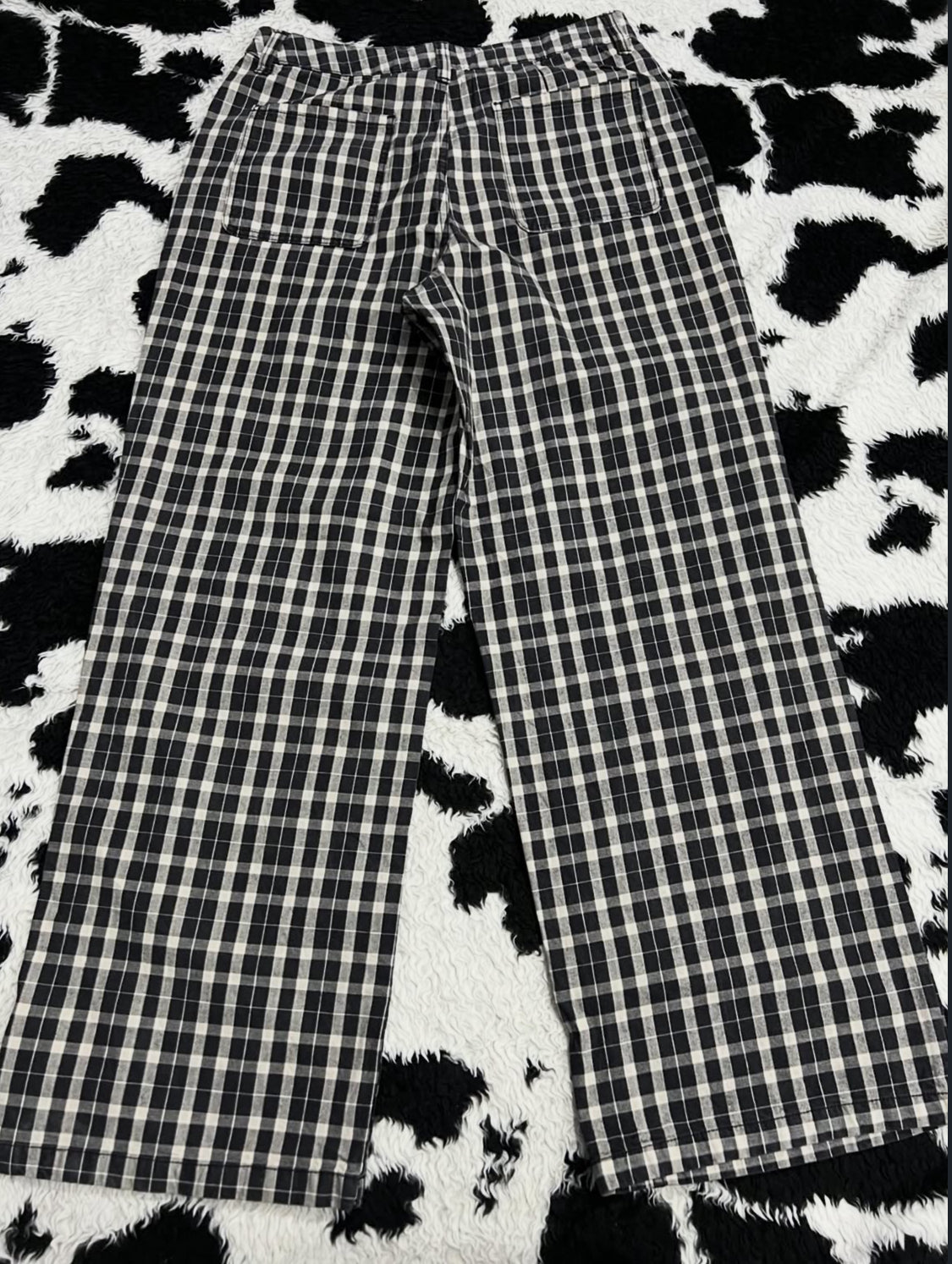 Checkered Baggy Black Pants (Waist 32)