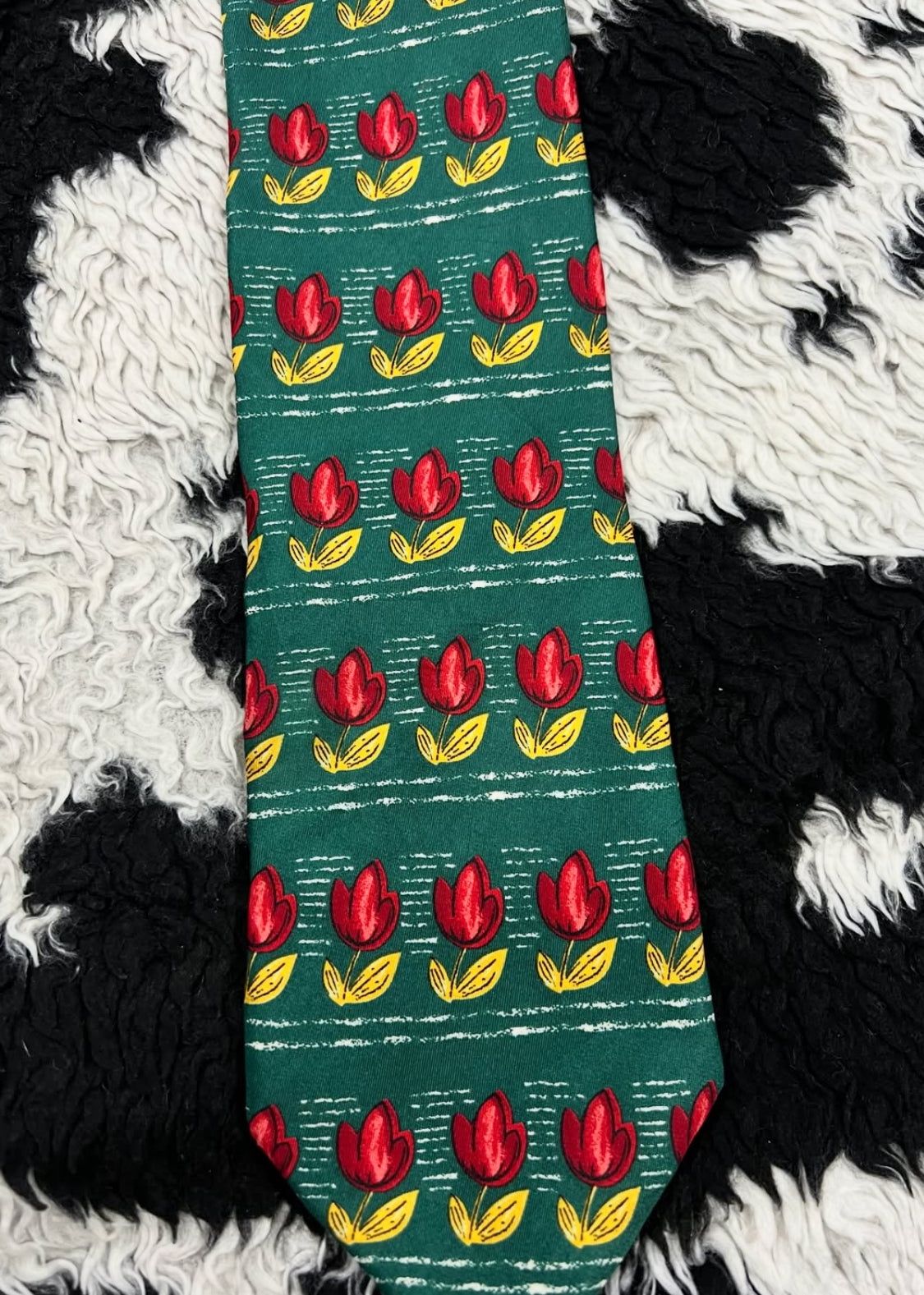 Green & Red Floral Tie