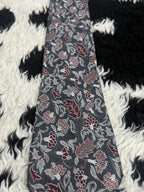 Grey Fully Embroidered Floral Tie