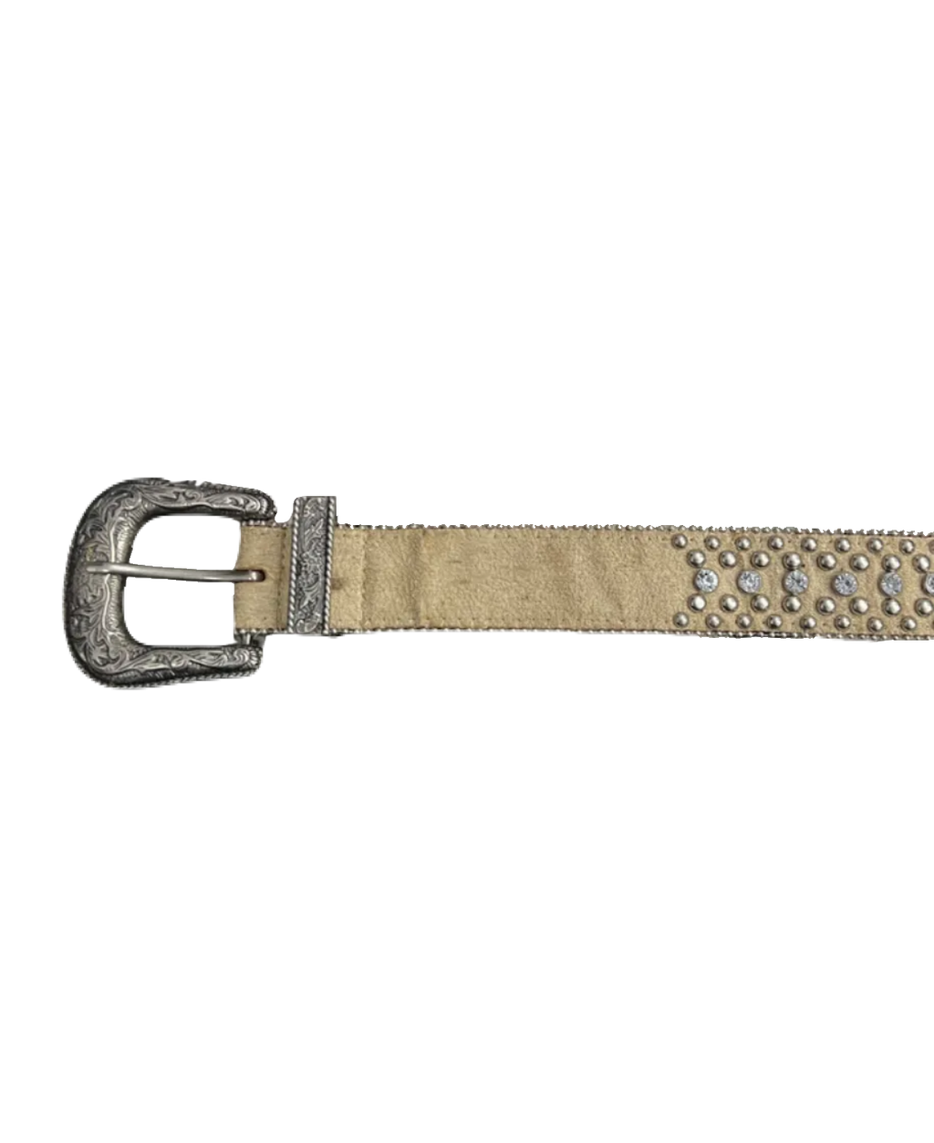 Cream-Colored Studded Belt