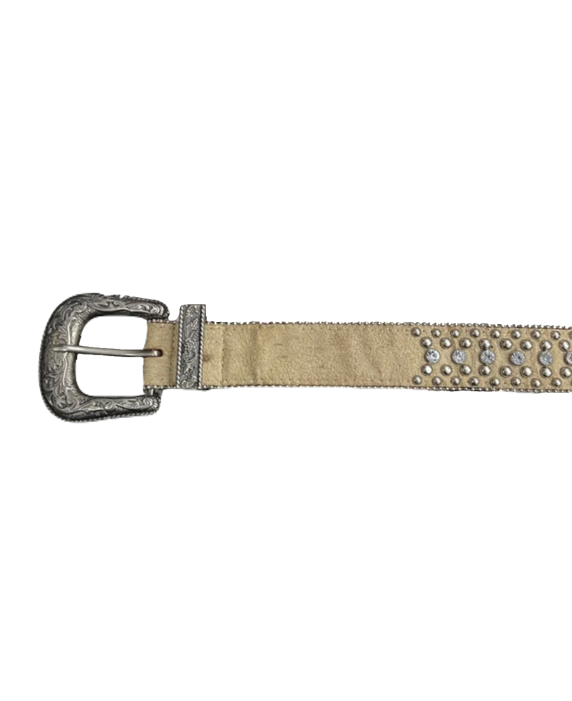 Cream-Colored Studded Belt