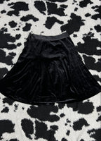 Knee Length Black Velvet Skirt