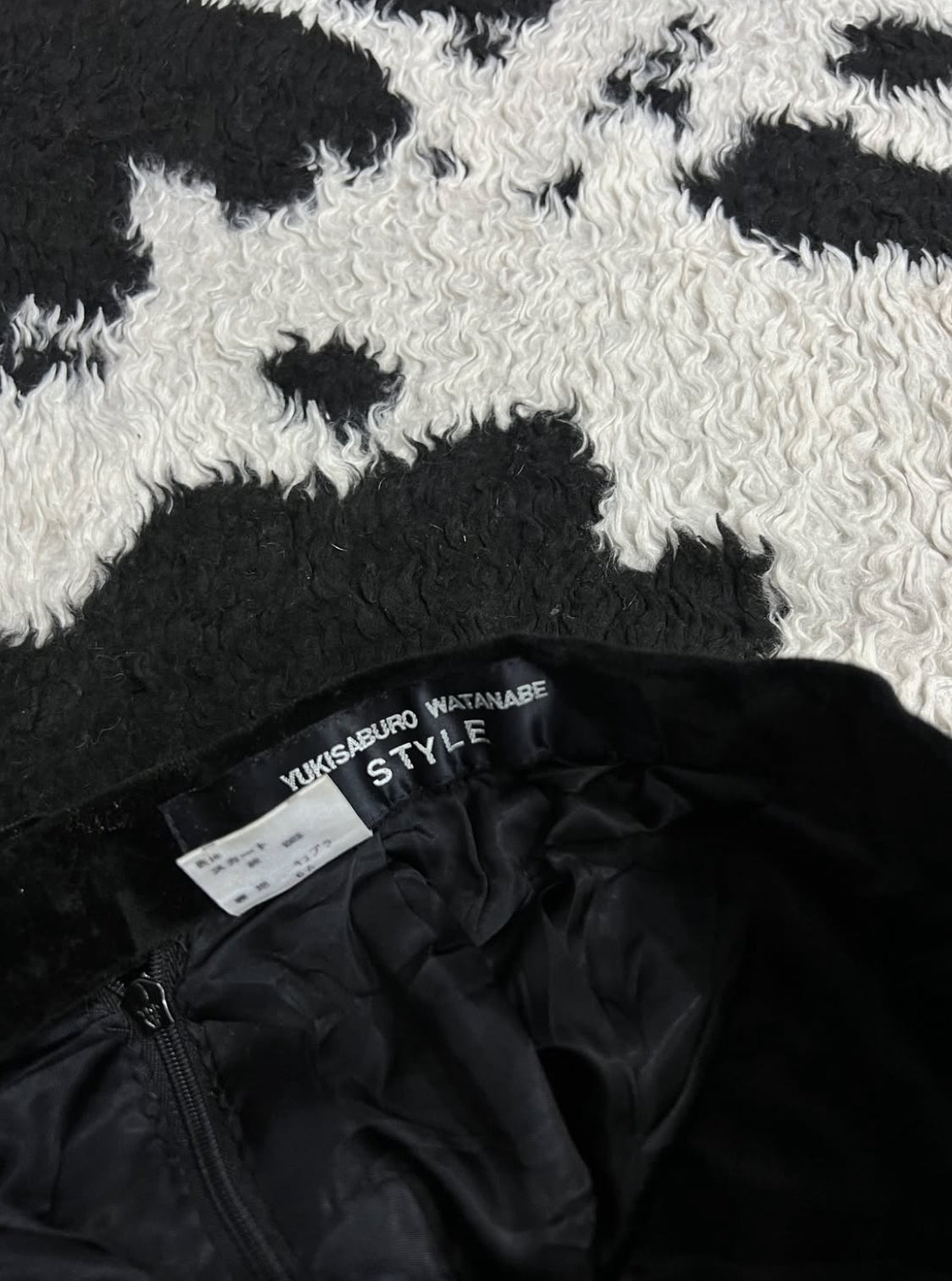 Straight Black Velvet Long Skirt