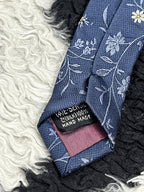 Nina Ricci Paris Blue Floral Embroidered Tie