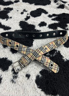 Cream Plaid Belt