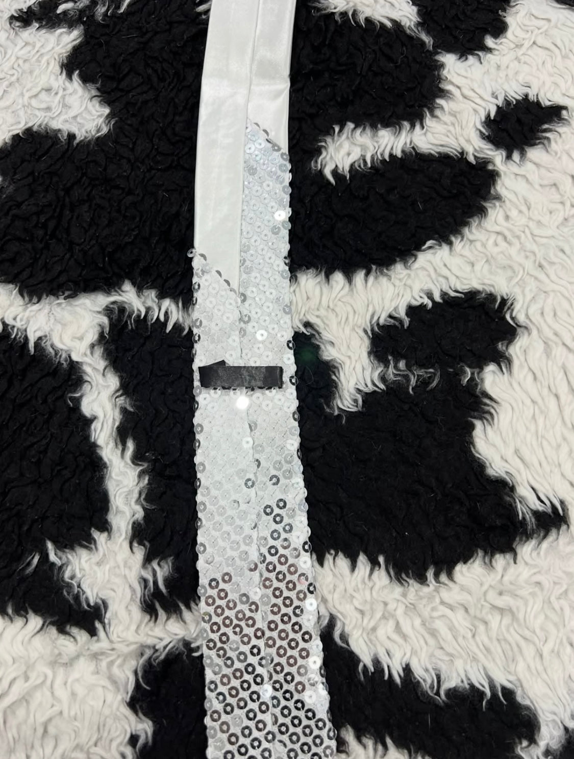 Silver Glitter Narrow Tie