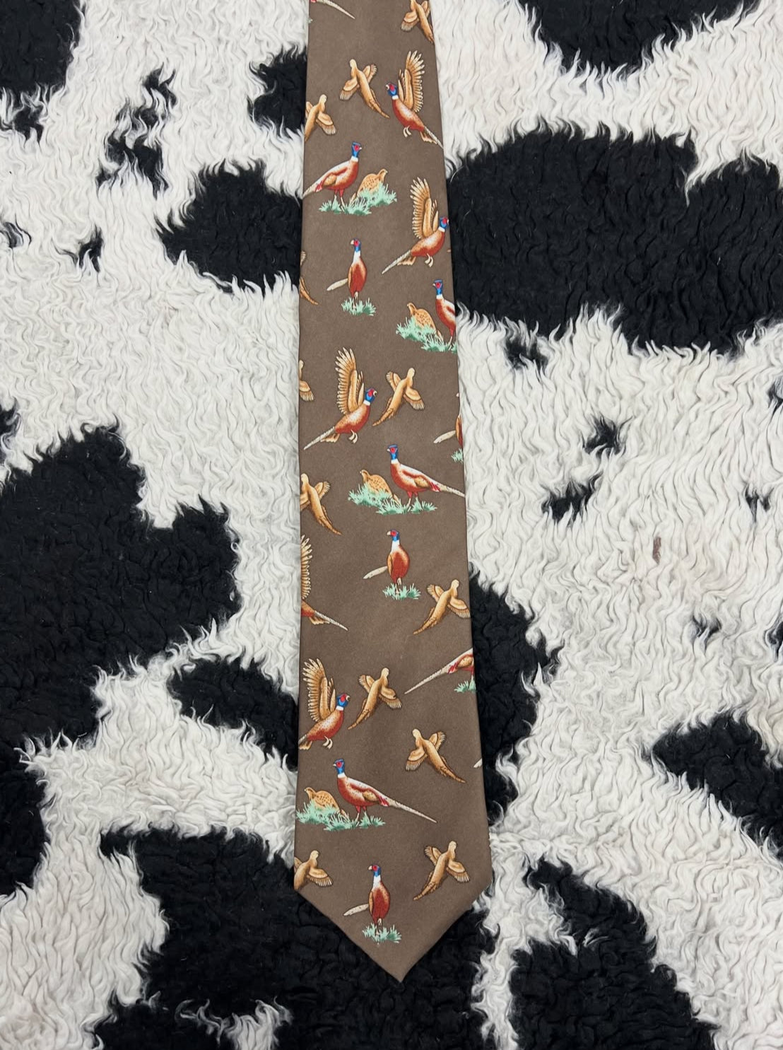 Brown Pheasants Tie