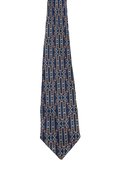 TOOTAL Blue & Orange Embroidered Tie