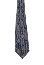 TOOTAL Blue & Orange Embroidered Tie