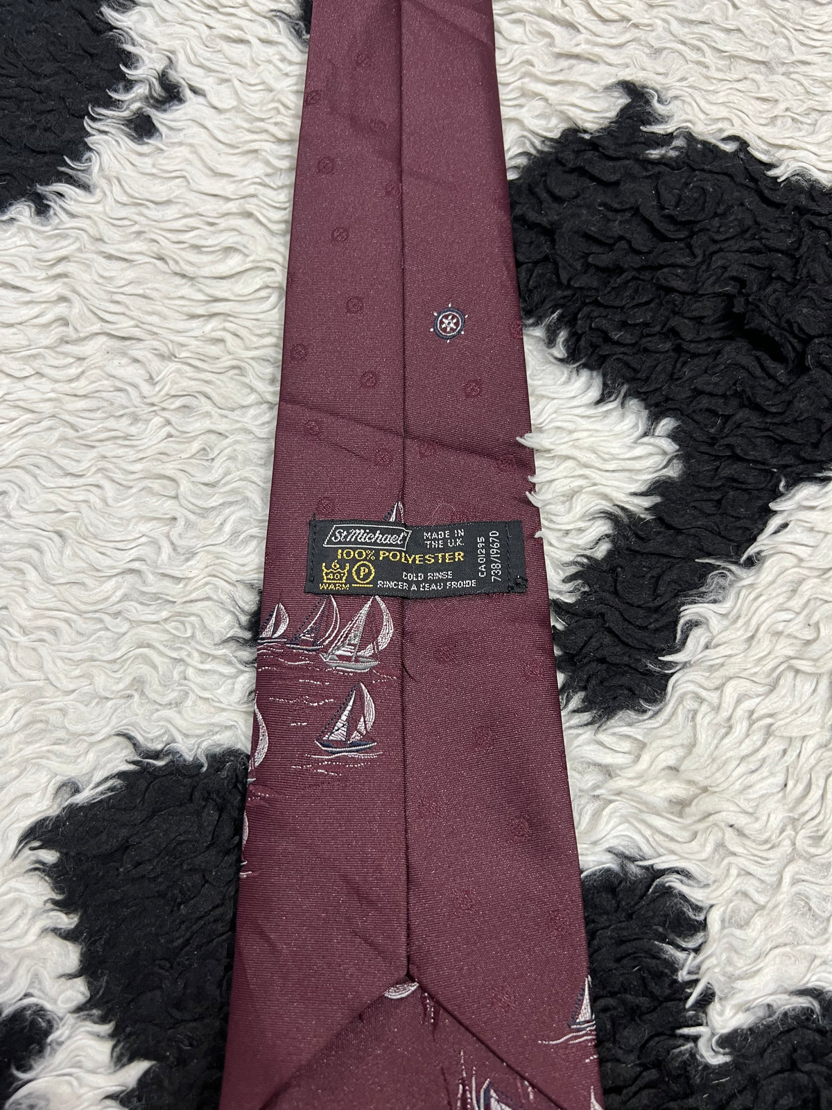 Sailing Boats Embroidered Tie