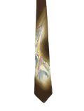 Brown Abstract Art Narrow Tie