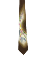 Brown Abstract Art Narrow Tie