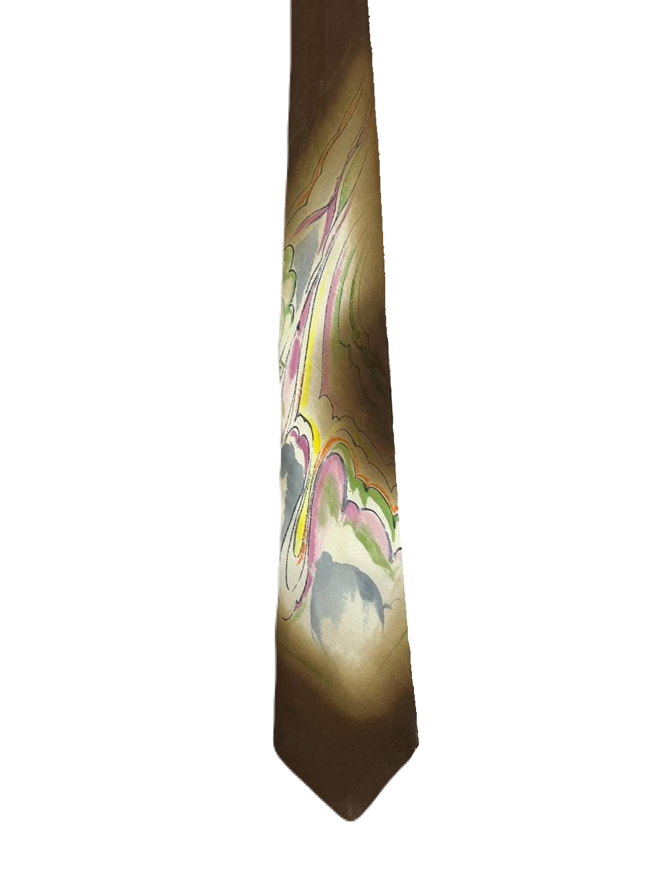 Brown Abstract Art Narrow Tie