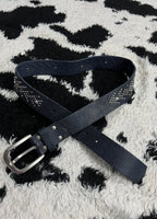 Dark Blue Scaled Beaded Belt