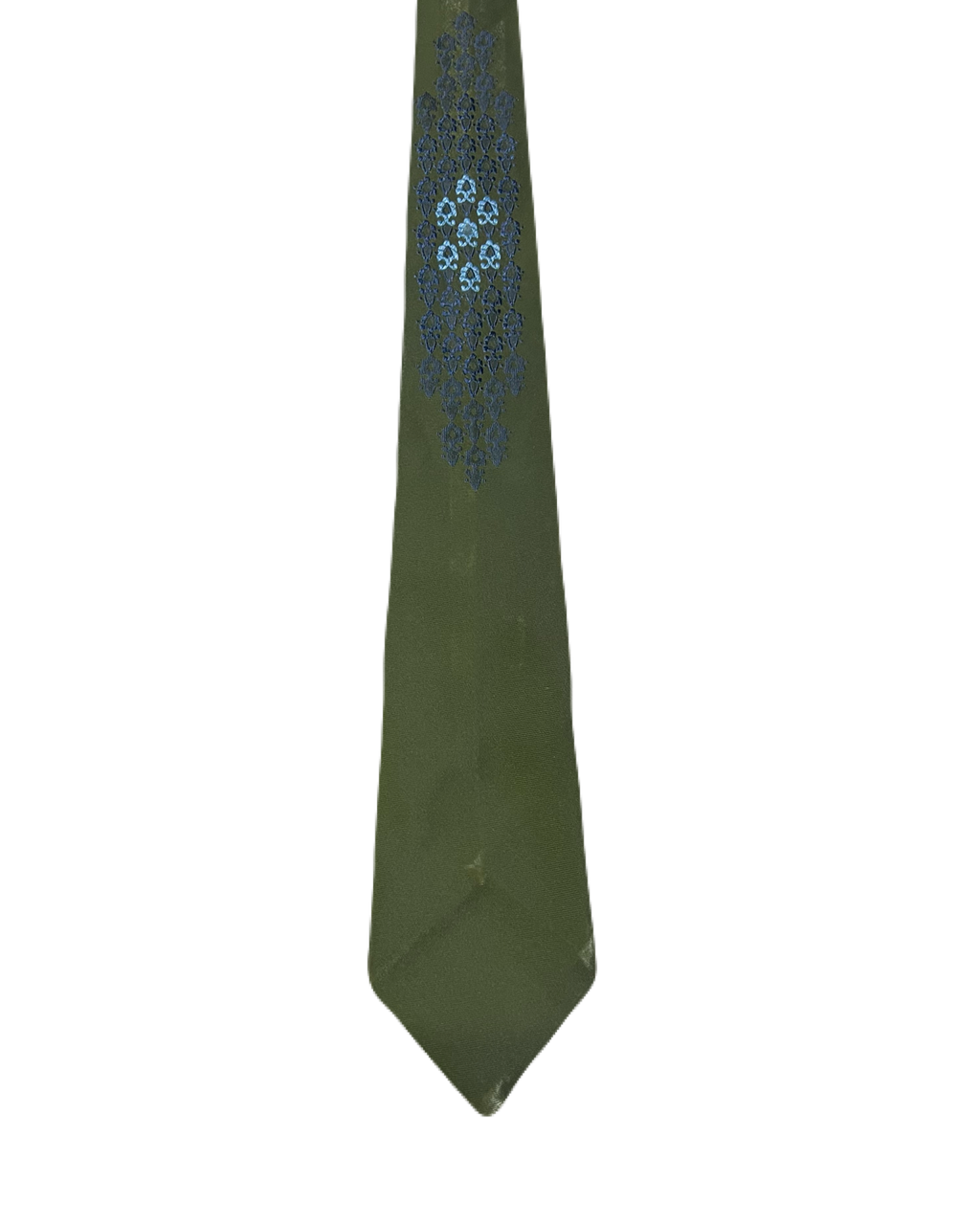 Green & Blue Embroidered Narrow Tie