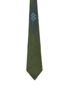 Green & Blue Embroidered Narrow Tie