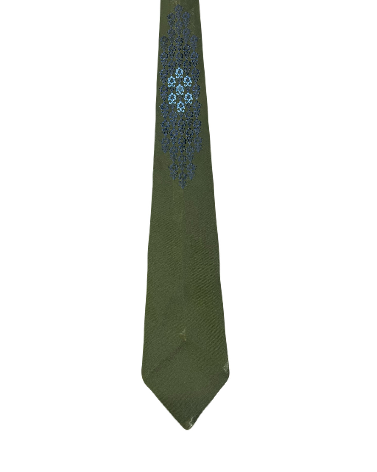 Green & Blue Embroidered Narrow Tie