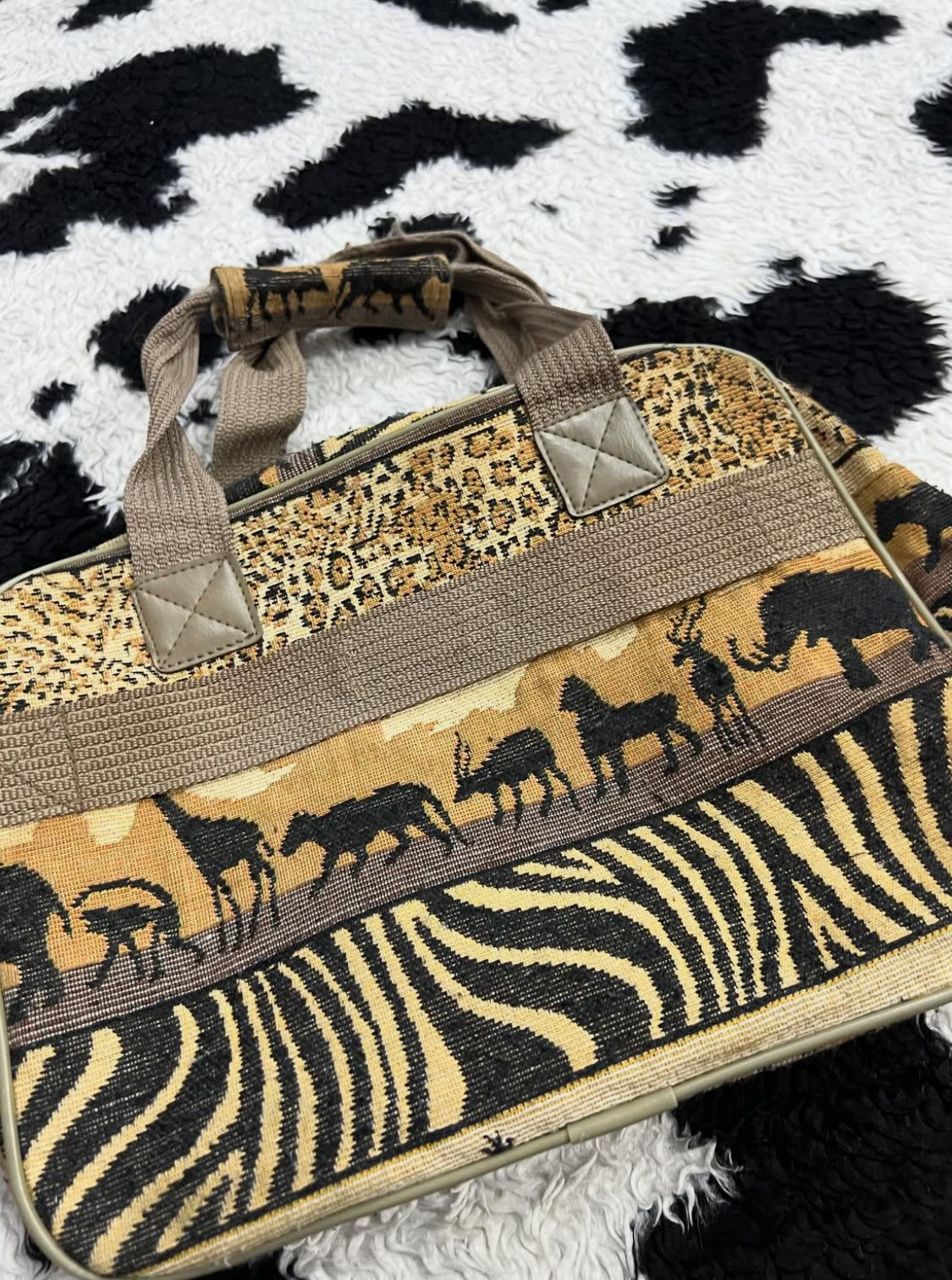 Safari Animals Embroidered Bag