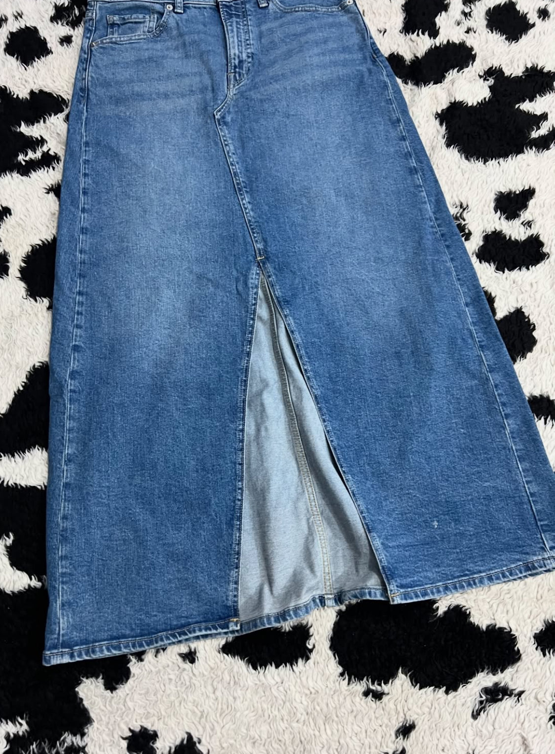 Blue Long Denim Skirt