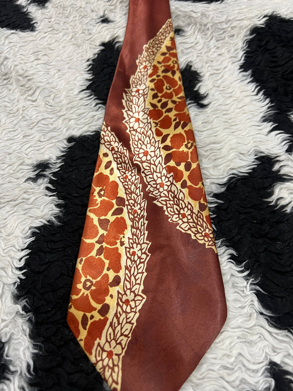 Brown Floral Tie