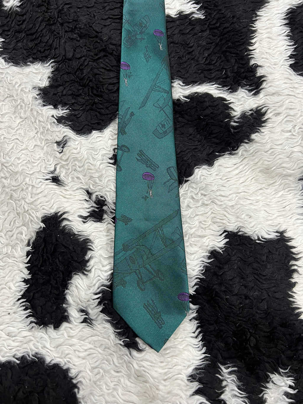 Planes & Parachute Narrow Embroidered Tie