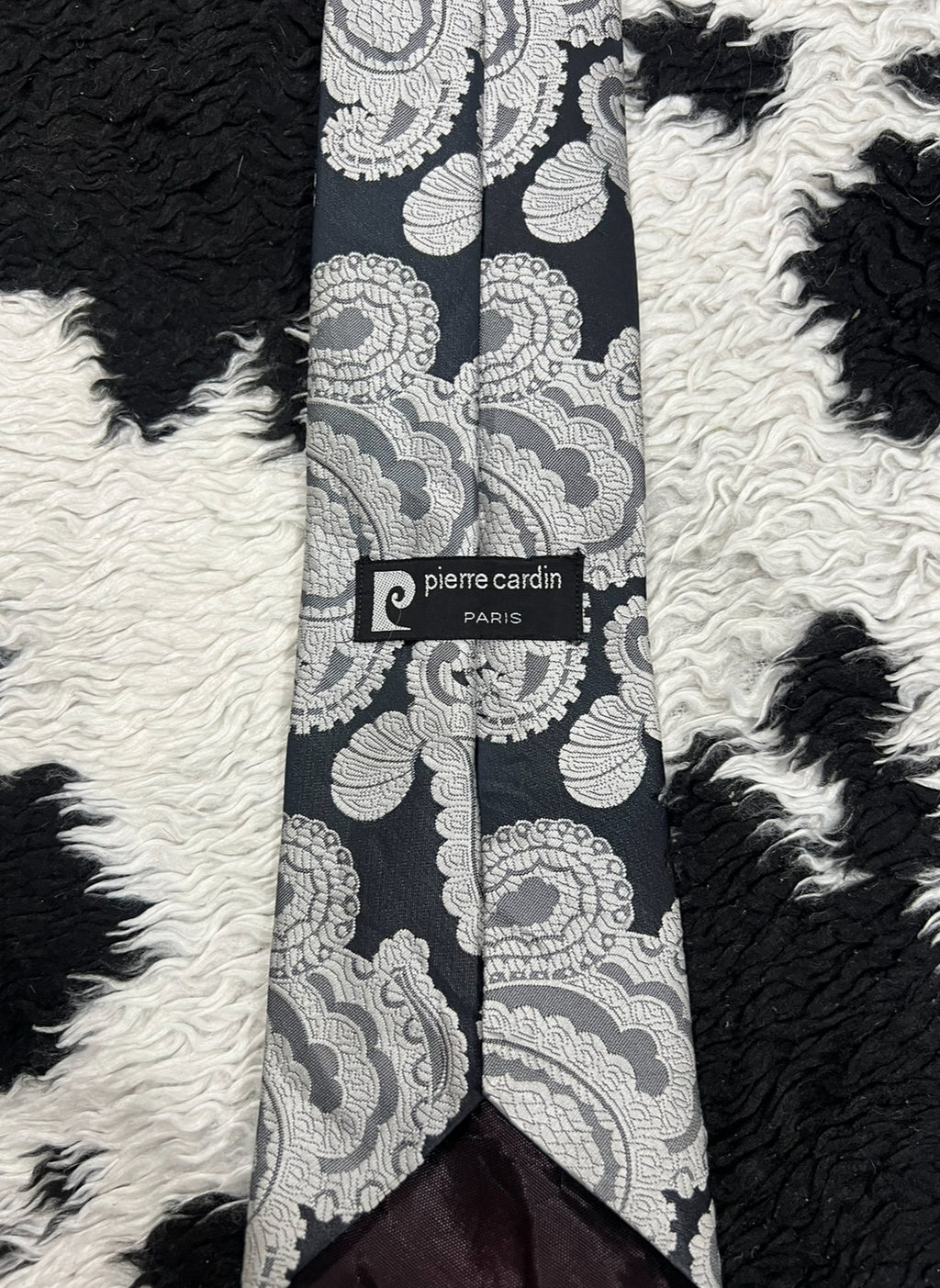 Pierre Cardin Black & Grey Paisley Tie