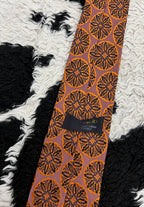 Embroidered Circular Floral Tie