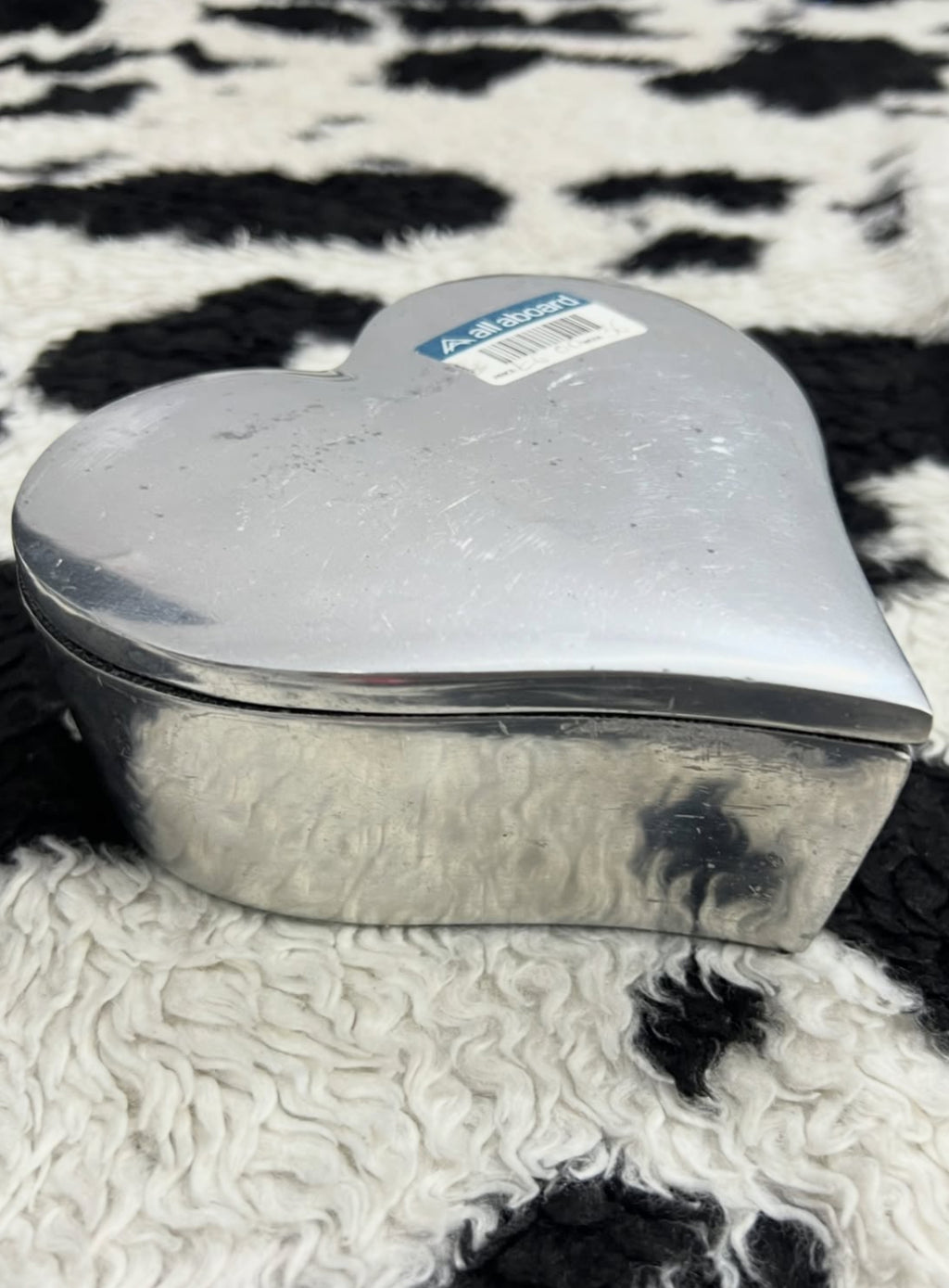 Silver Metal Heart Container
