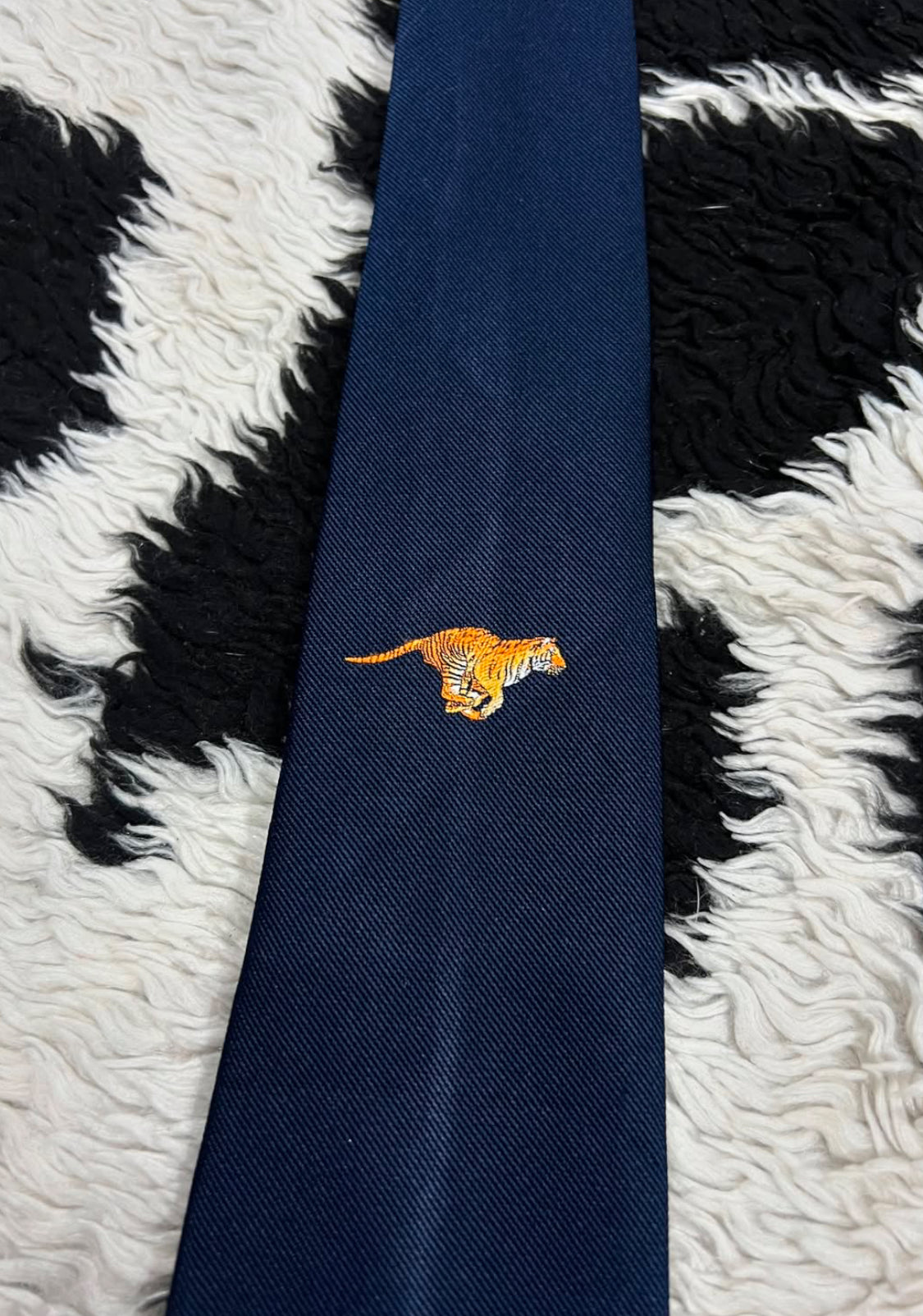Embroidered Tiger Tie