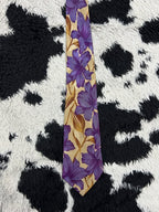 Purple Flowers Graphic Tie