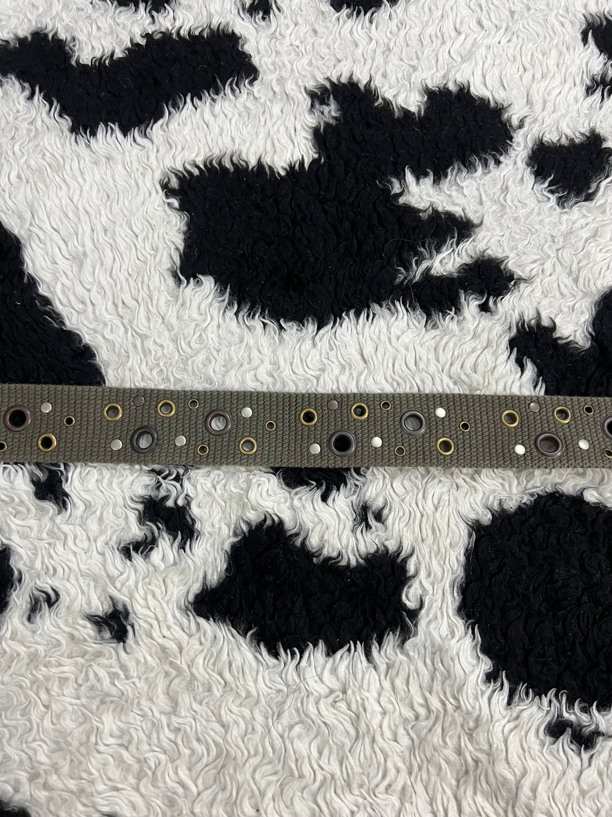 Green Studded Canvas Belt