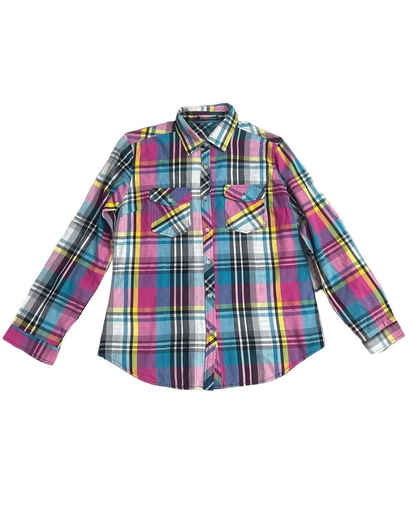 Vibrant Plaid Buttonup