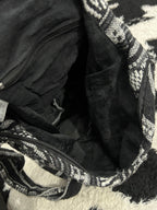 Black & White Woven Boho Shoulder Bag