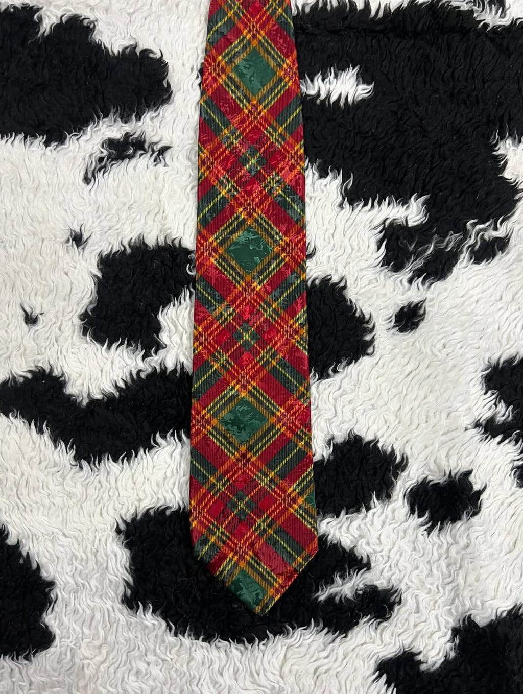 Hollyvogue Red & Green Plaid Tie
