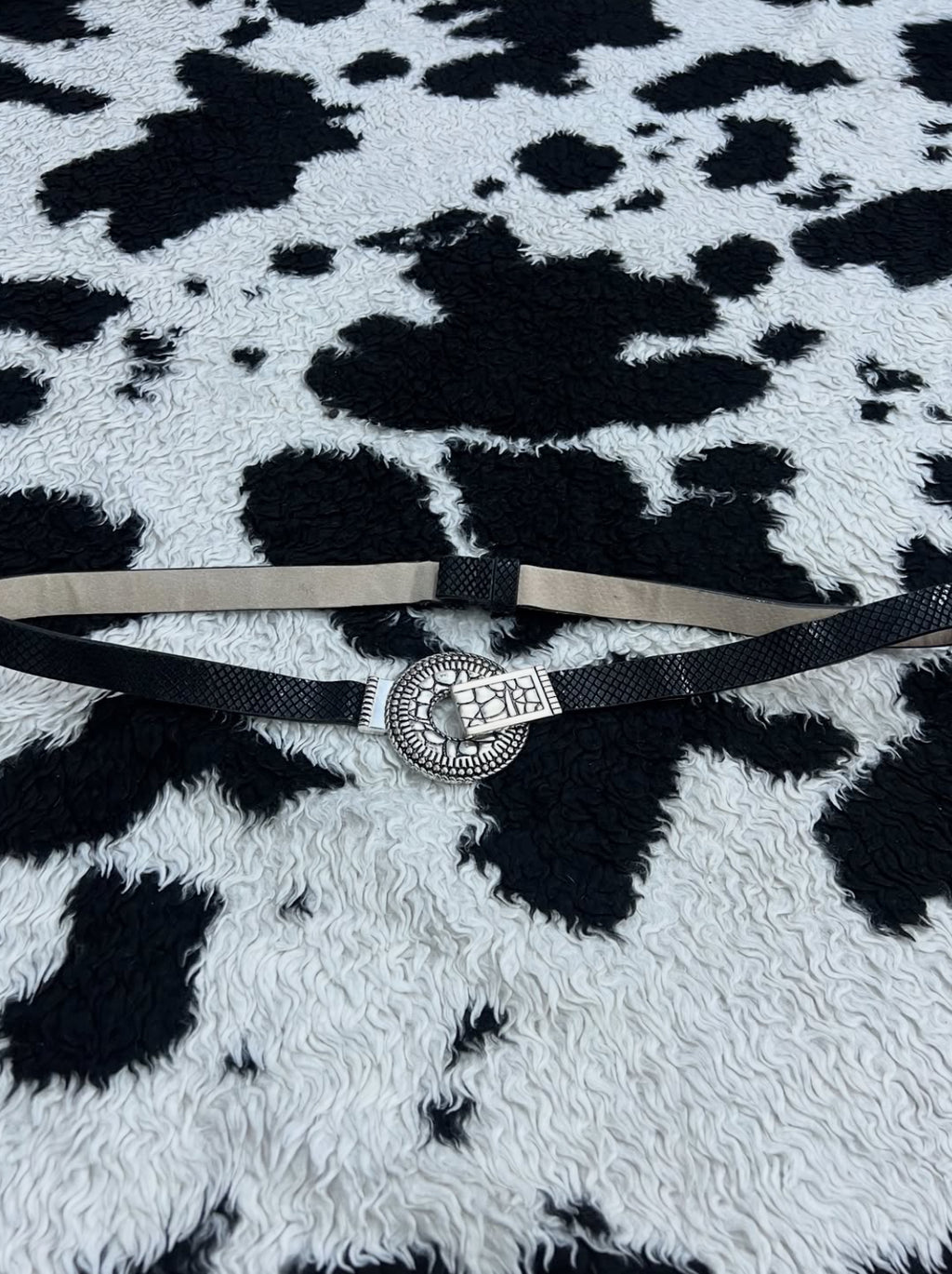 Silver Buckle Black Belt