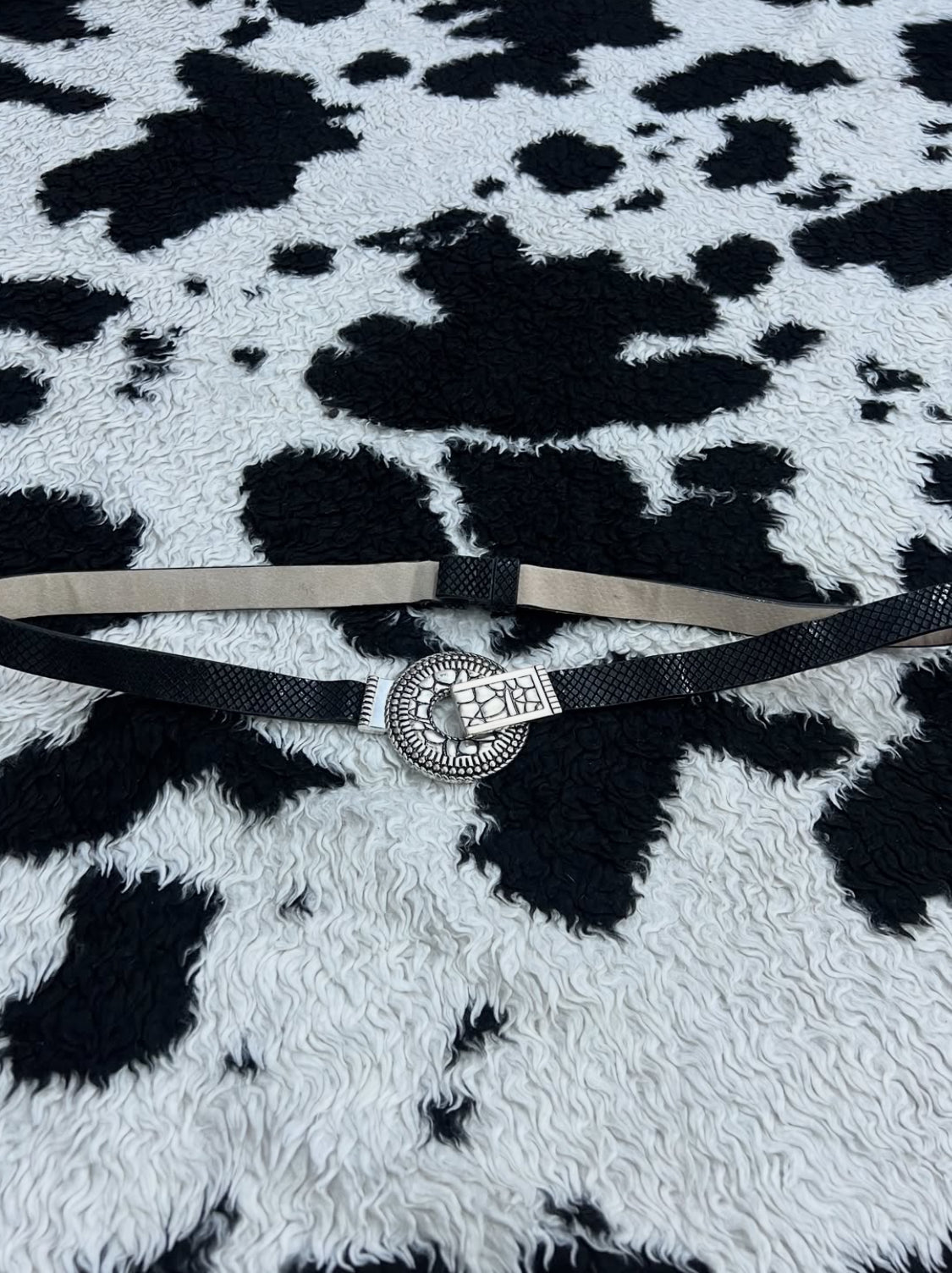 Silver Buckle Black Belt
