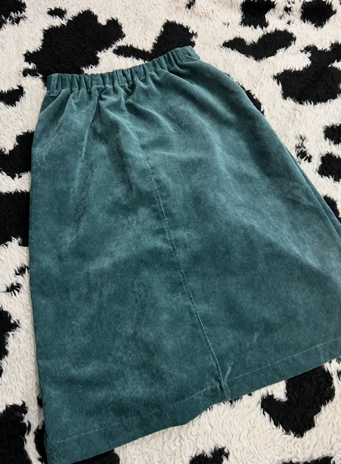 Turquoise Corduroy Skirt