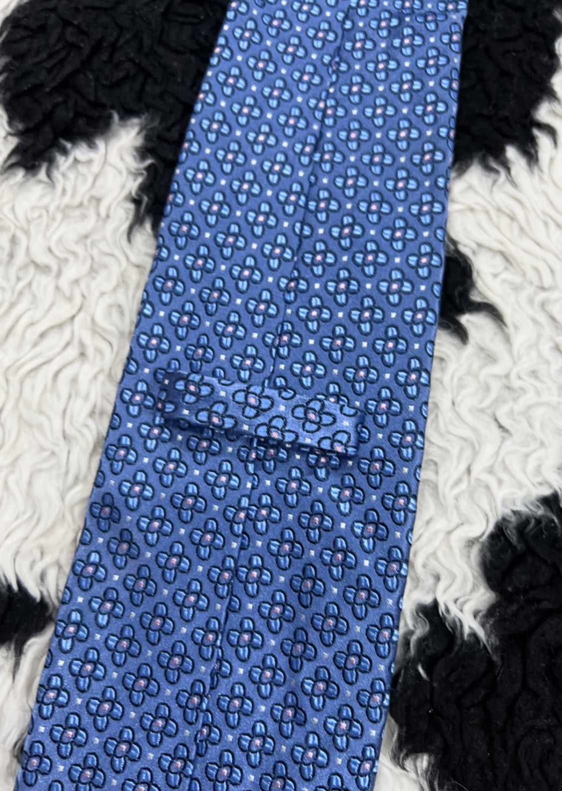 Blue Floral Embroidered Tie