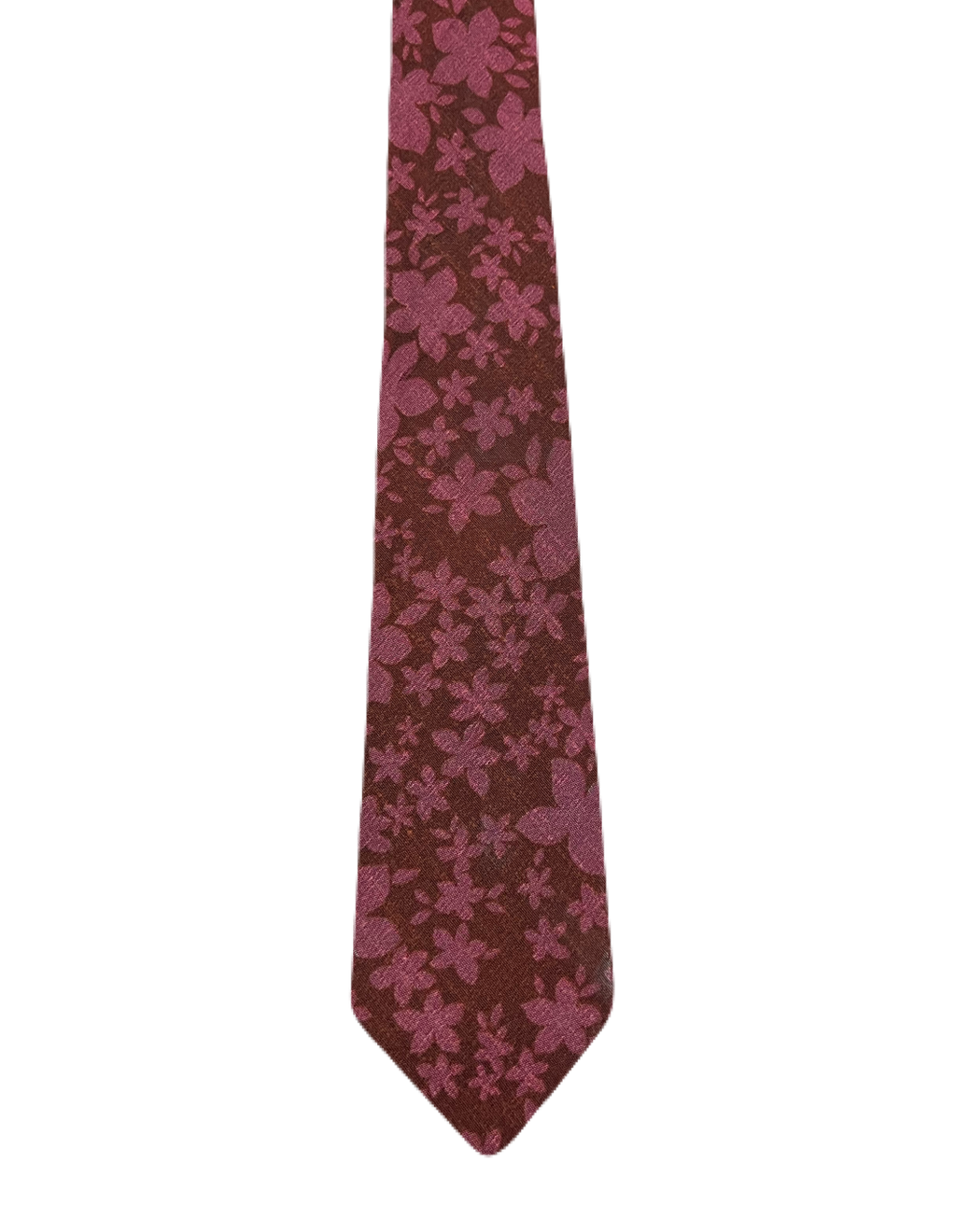 Plum & Pink Floral Narrow Tie