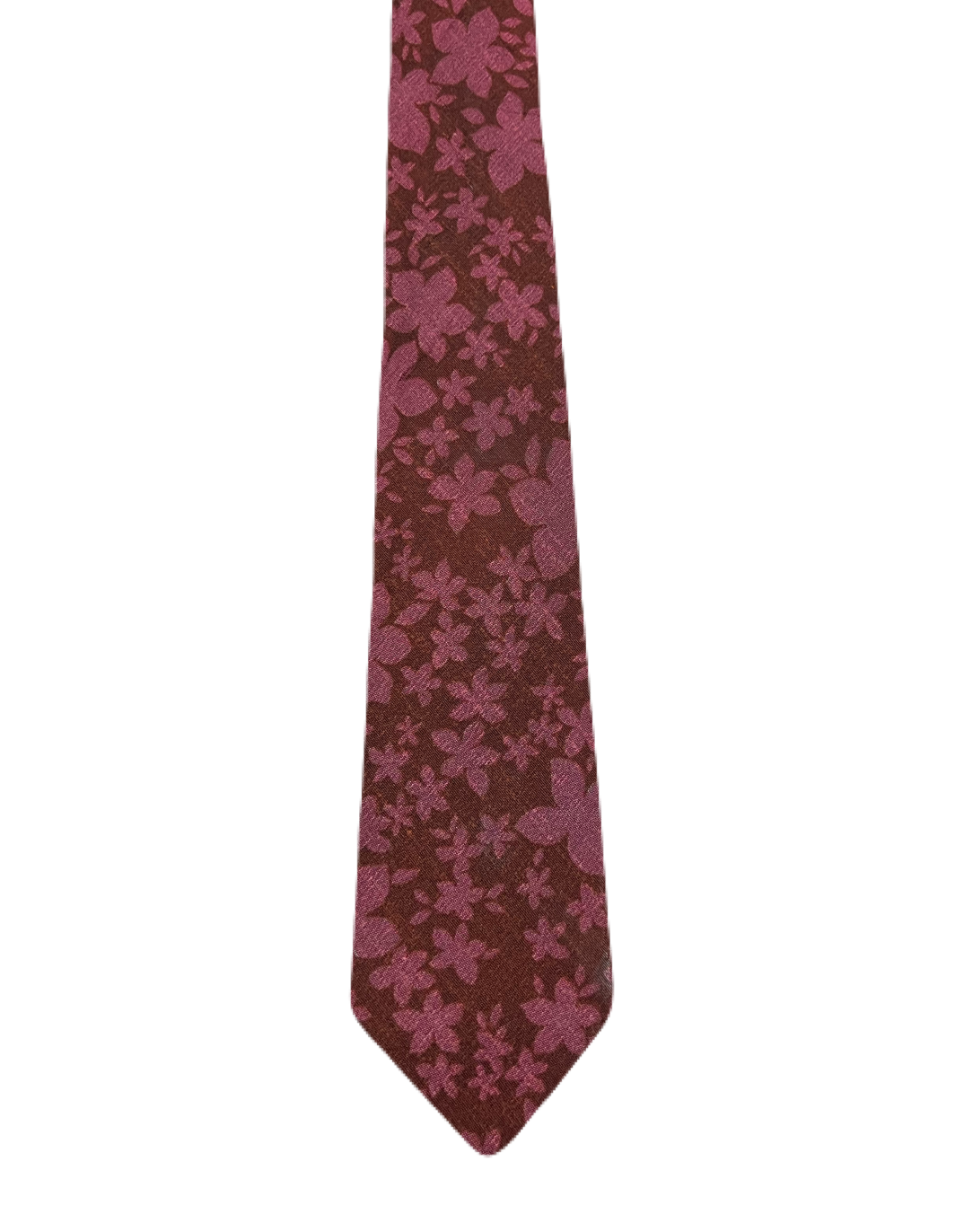 Plum & Pink Floral Narrow Tie