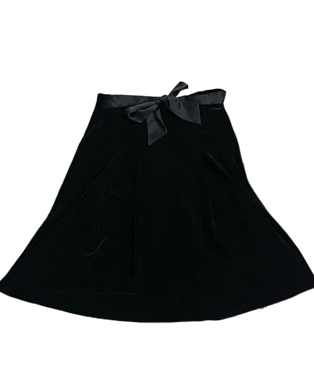 Bow Black Velvet Skirt