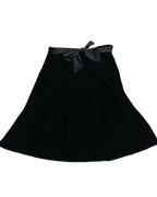 Bow Black Velvet Skirt